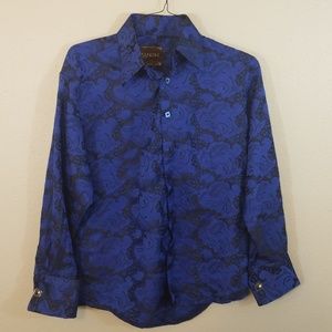 Manzini Mens Long Sleeve Flip Cuff Dress Shirt